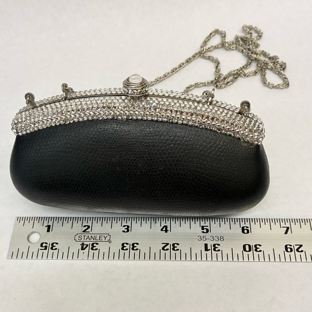 Daniella Tiny Purse W/ Rhinestones Handle & Cross-body Chain - Picture 3 of 7